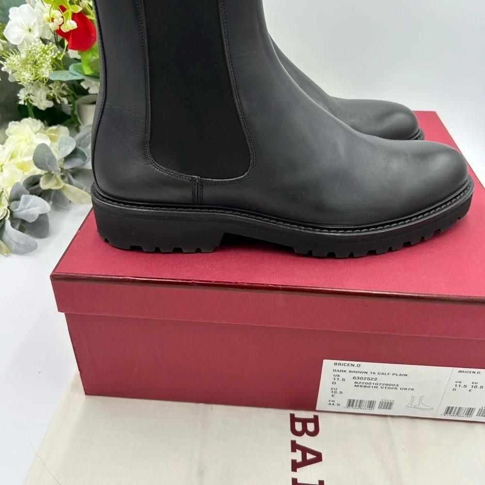 Men's Bally calf skin leather Chelsea boots size 11.5 made in Italy